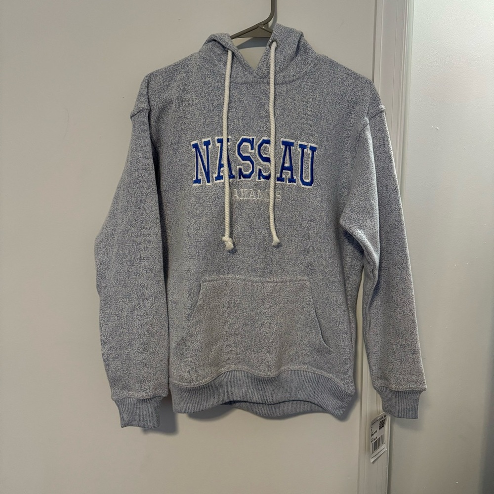 Light Blue Heathered Nassau Bahamas Pullover Hoodie Sweatshirt Fleece Hooded
